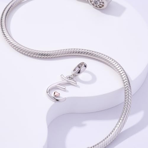 Letter Charms for Pandora Bracelets 925 Sterling Silver Alphabet Initial Charms Bead Jewelry Gift for Women - style: Initial E
