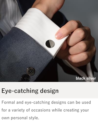 [TAVARAT] Cufflinks for Men cuff links mens classic round shape Black Silver Light Gold Tps-177 - style: light gold (Tps-179)