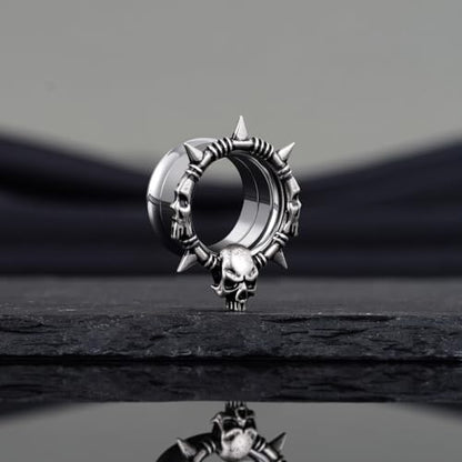 COOEAR Stainless Steel Melting Design Ear Expander, Stylish and Durable Ear Stretching Gauges Plugs. - color: S8794G, size: 12 mm