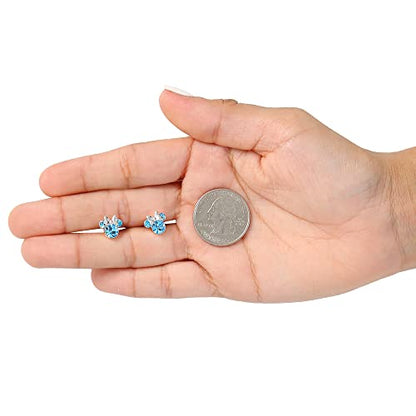 Minnie Mouse Birthstone Stud Earrings Women | Birthstone Earrings for Women - color: March-Aquamarine Crystal