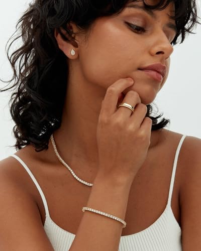 Women's 14K Gold Plated Jewelry Bracelet Set - Stylish Thin Dainty Chain, Stackable Cuban Link and Paperclip Bracelets - style: Gold 6.5inch