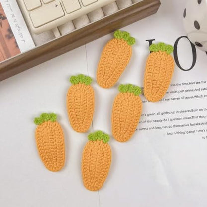 3 Pcs Handmade Crochet Carrot Hair Clips Funny Knitted Hair Accessories Gift