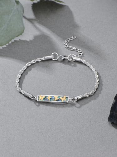 Waves/Tree of Life/Mushrooms/Moon Phase/Butterfly/Hummingbird Bracelet/Anklet 925 Sterling Silver Adjustable Abalone Shell Bar Bracelet/Anklet Summer Jewelry Gifts for Women - color: Butterfly, size: Anklet 9"+2"