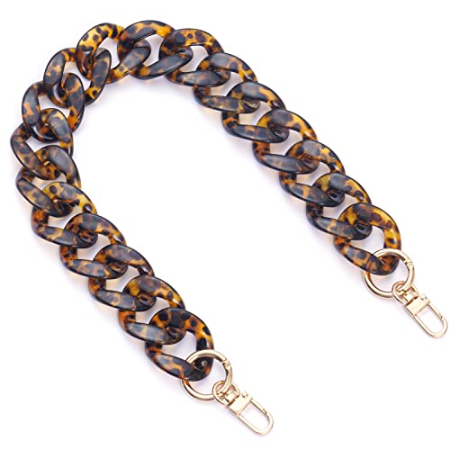 AUMEY Handbag Chain Straps Acrylic Purse Chain Strap Fashionable Replacement Purse Clutches Handles for Purse Handbags DIY Crafts, 19 inch of Each (MSL02- Leopard print) - color: Msl02- Leopard Print