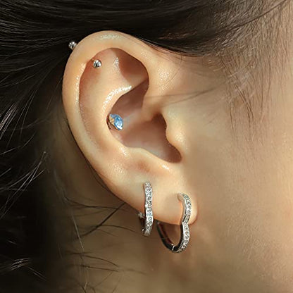 Sterling Silver Earrings Heart Hoop Earrings for Women Small Cubic Zirconia Silver Heart Huggie Hoops Earring Small Hoop Earings Set Hypoallergenic Cute Earing for Women Girls | Hypoallergenic Silver Earrings Heart CZ Huggie Hoop Earrings Set Comfortable