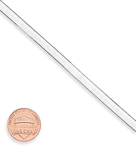 Miabella Italian 925 Sterling Silver, 18K Gold Plated Herringbone Bracelet | 4.5mm Flat Snake Chain, Fine Jewelry For Women, Made in Italy - color: sterling silver, size: 8 Inch