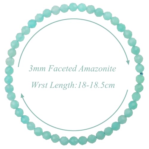MASSIVE BEADS Natural Genuine Gemstone Beads Healing Crystal Chakra Reiki Jewelry Faceted Round Beads Bracelets 3mm - color: Amazonite