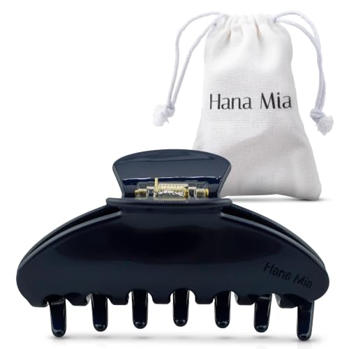 Luxury Navy Claw Clip for Women | Our Large 4 Inch Hair Clip Creates Beautiful Half Ups, Secure Updos & Chic Every Day Styles | Premium Acetate Claw with Secure Hold & Snag Free Teeth for Easy Styling - color: Navy