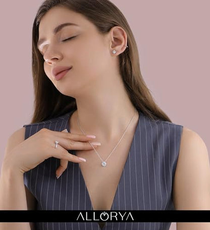 White Diamond or Cubic Zirconia Cushion Frame Halo Pendant | 1.00 Ctw | Center Round Lab Grown 18 inch Silver Chain | Women | 925 Sterling Silver - style: Lab Grown White Diamond