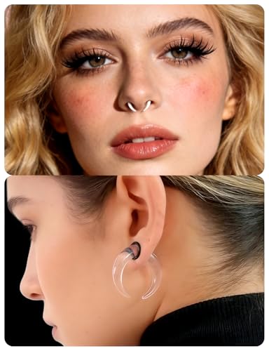 14-00G Ears Gauges Tunnels Plugs for Women Acrylic Buffalo Pincher Ear Gauge Septum Stretching Kit Nose Piercing Kit Earring Expander Stretcher Earrings Piercing Jewelry for Women Men - style: 8G Tapers