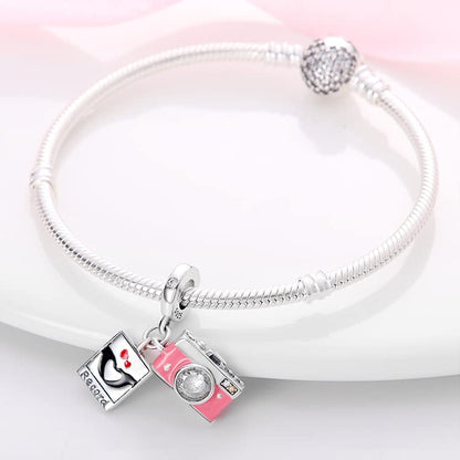 925 Sterling Silver Charms for Bracelets and Necklaces Beads Charms Jewelry Gift for Women - color: Camera Charm
