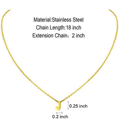 MOMOL Tiny Initial Necklace 18K Gold Plated Small Letter Necklace Personalized Name Necklace for Women - color: Gold J