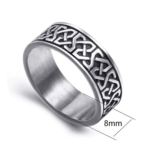 8mm Men Celtic Knot Stainless Steel Ring Band Vintage Jewelry Us Size 8-15