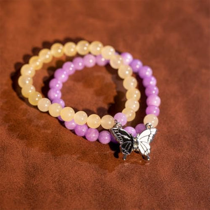 YGLINE Tree of Life Yoga Healing Stone Bracelets,Multilayer Lotus Chakra Stone Reiki Bracelet Sets,Anxiety Crystal Natural Stone,for Women Stress Relief - color: butterfly 2