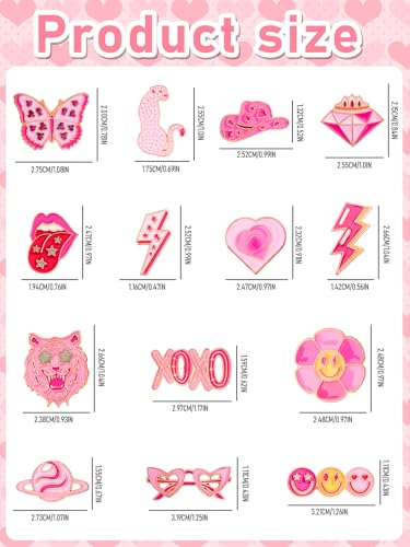 JUNEBRUSHS 28pcs Girl Pink Power Brooch Pins Pink Ribbon Lapel Pins for Women Girl Power Clothes Preppy Decorations Accessories - style: Pink Power Style