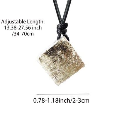 FANASY Natural Raw Crystal Necklace for Women Irregular Stone Necklaces Spiritual Gemstone Pendant with Adjustable Rope - color: Pyrite