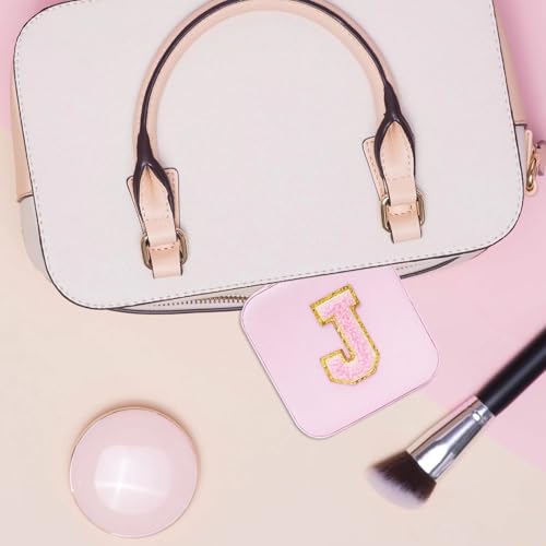 ETHOON Jewelry Travel Case Small Organizer Stocking Box Personalized Gifts Teenage Jewelry Accessories Holiday Wedding Christmas Gift for Women Pink, Letter I - color: Pink I