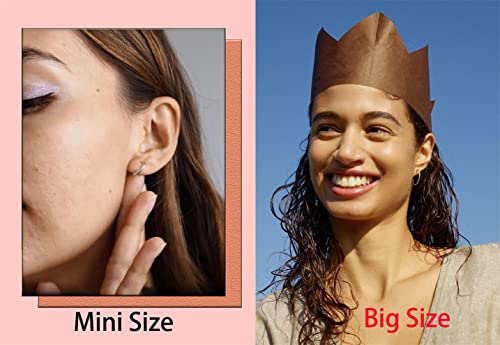 Minimalist Hoops for Women - 14K Gold Open Huggie Hoop Earrings, Hypoallergenic Tiny Hoops in Gold and Silver (Set of 1-5 Pairs) - color: Silver - 6mm/8mm/10mm/15mm/20mm