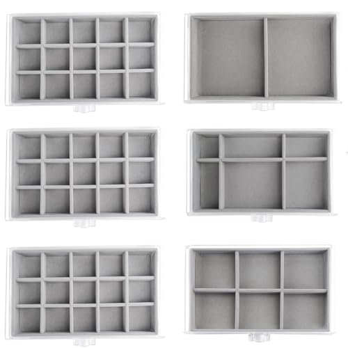 Acrylic Jewelry Box Organizer and Storage 6 Drawer for Earring Display Gray - color: Gray 6 Layers