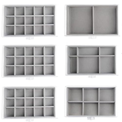 Acrylic Jewelry Box Organizer and Storage 6 Drawer for Earring Display Gray - color: Gray 6 Layers