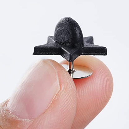 200pcs Black Rubber Pin Backs with 200pcs Blank Pins Star Shape Butterfly Clutch Tie Tacks Backings Pin Holder Keepers for Lapel Pins DIY Accessory - color: Black-star