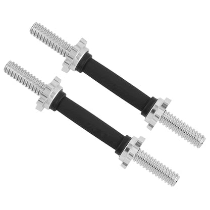 Yes4All Threaded Dumbbell Handles, Adjustable Dumbbell Bar Pair, 14/16/18/24-Inch Sizes, Fits 1" or 1.15" Plates, Non-Slip Grip, Secure Star-Lock Collars - color: 14" - Chrome & Rubber - Silver