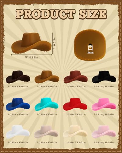 12PCS Cowboy hat Silicone Focal Beads for Pens | Focal Beads for Keychain Making,Pens,Bracelet,Necklace Crafts,Bulk Silicone Beads for DIY（Cowboy hat） - color: Cowboy hat