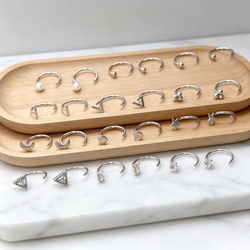 12 Pairs Half Hoops Earrings for Women Backless Earrings 14K Gold/Silver | Stay Close Open Hoop Huggie Earrings Hypoallergenic 316L Stainless Steel Poke Free Sleep in Trendy Jewelry Gift - style: 12S
