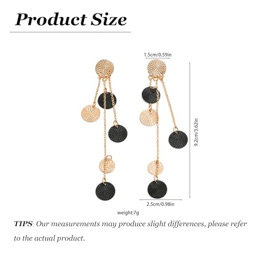Gold Dangle Earrings for Women Long Statement Drop Boho Gold Chandelier Disc Tassel Earrings Dangle for Party Wedding Trendy Jewelry Gifts - color: L1