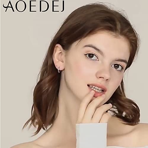 AoedeJ 925 Sterling Silver Hoop Earrings Small Hoop Earrings for Women | High Polished Round Tiny Click-Top Hoop Earrings, Small Clasp Hoop Piercing Earrings - color: Inner Diameter-10mm 3/8''