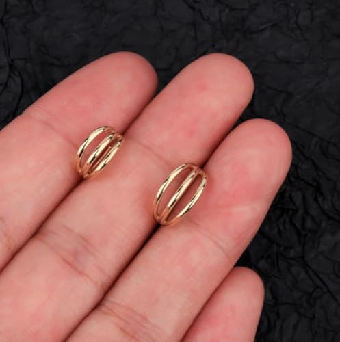 16G Septum Ring Hinged Septum Clicker Nose Ring Septum Piercing Jewelry - color: Triple-gold, size: 10mm