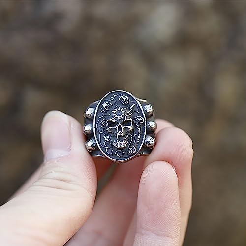 2023 Skull Ring Cool Evil Death Punk Rock Stainless Steel Rings Aly Style Jewelry - style: R1083