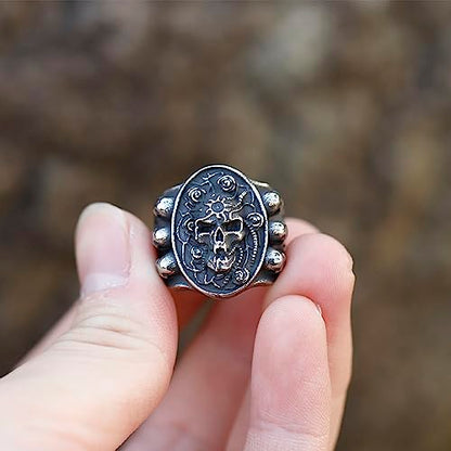 2023 Skull Ring Cool Evil Death Punk Rock Stainless Steel Rings Aly Style Jewelry - style: R1083