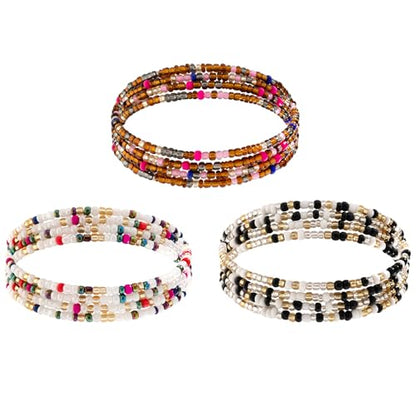 3Pcs/Set Boho Elastic Beads Waist Chains Jewelry Summer Beach Seed Beaded Belly Chain Jewelry Bikini Sexy Bead Waist Body Jewelry for Women - color: Brown