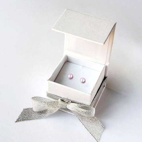 Pearl Screw Back Stud Earrings, 925 Sterling Silver Hypoallergenic - color: Pink, size: 3mm-Small
