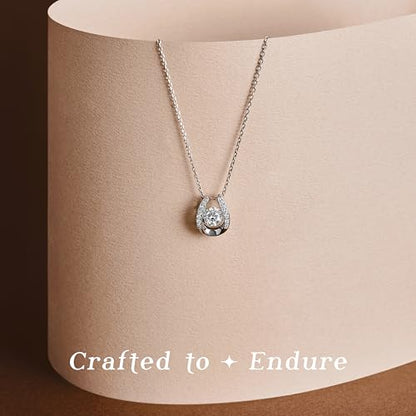 ARINZA Moissanite Necklace for Women, 1 Ct 925 Sterling Silver Dancing Stone Pendant, 18+2 Inch Chain, Valentine’s Day Christmas Gift for Her, Wife, Mom, Anniversary, Birthday - color: 5 Sparkle Horseshoe