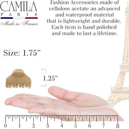 Camila Paris CP3734 French Hair Clip for Women, Small 2 inches Girls Hair Claw Clips Jaw Fashion Durable and Styling Hair Accessories for Women, Strong Hold No Slip Grip, Made in France - color: Nude 2"
