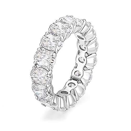 EAMTI Wedding Bands for Women Oval Cut Stackable CZ Cubic Zirconia Engagement Rings Eternity Band Rings Size 3-13