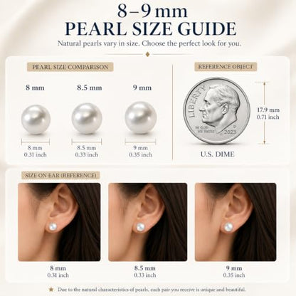 Freshwater Pearl Studs | AAA+Quality | 925 Silver | Nickel-Free、Hypoallergenic