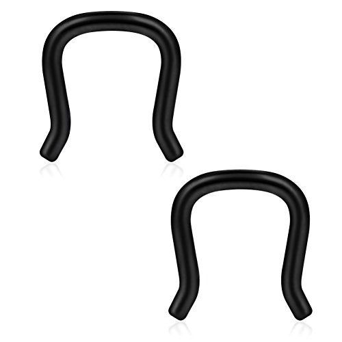 SCERRING 316L Surgical Steel U-Shaped Nose Ring Septum Piercing Hanger Retainer 16g,14g,12g - style: 10PCS - 16G Style 1#