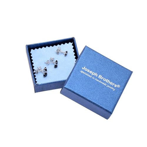 3 Pairs Color Zirconia Earrings Studs, Sterling Silver Studs Earrings Set 3MM 4MM 5MM - color: Black