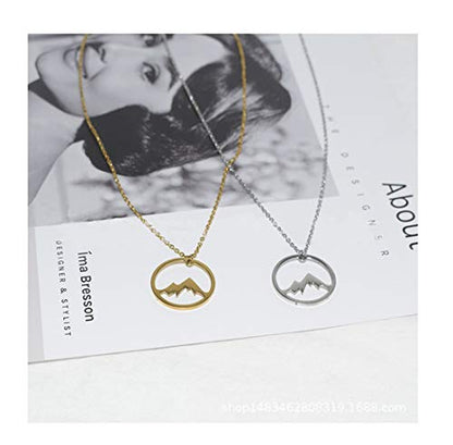 Baydurcan Friendship Anchor Compass Necklace Good Luck Elephant Pendant Chain Necklace with Message Card Gift Card - style: Mountain
