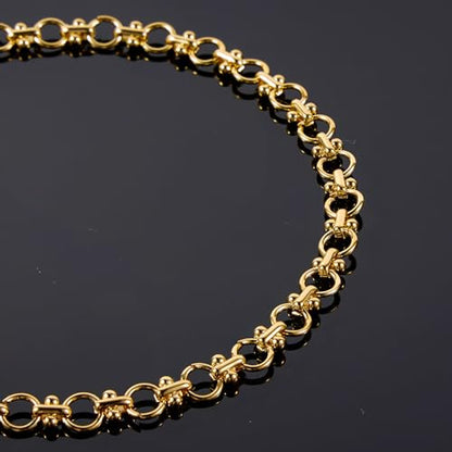 UMAOKANG 2 Meters Gold Plated Stainless Steel Chains for Jewelry Making Circle Link Chain on Spool with Jump Rings and Lobster Clasps - color: Circle Gold