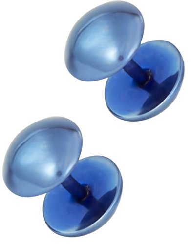 Forbidden Body Jewelry 16g 8mm Titanium IP Plated Surgical Steel Dome Cheater Plug Earrings, Fake 0 Gauge Earrings - style: Blue