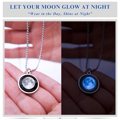 Custom Moon Phase Necklace Gift for Birthday | Personalized Name and Special Date Engraved Pendant with Gift Box, Handmade Jewelry for Birthday, Anniversary, or Memorial - style: Star Map
