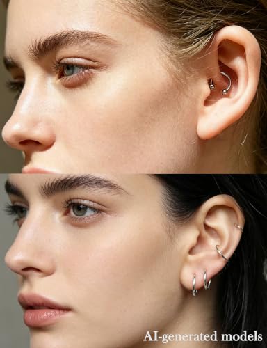 18G-2G Septum Rings 316L Surgical Steel Horseshoe Gauges Earrings Septum Nose Ring Silver Cartilage Helix Tragus Daith Rook Earring Hoop Lip Piercing Jewelry for Women Men - style: 18G(1.0mm)-Dia:12mm