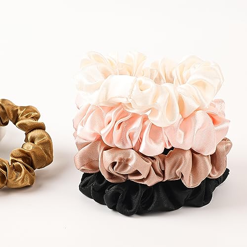 Hair Ties Satin Silk Small Scrunchies for Women Girls Ponytail Holders 20 Pcs Mini Bulk Scrunchies Elastic Hair Bands for Thick Curly Hair Pony Tails Hair Ties - color: Popular color