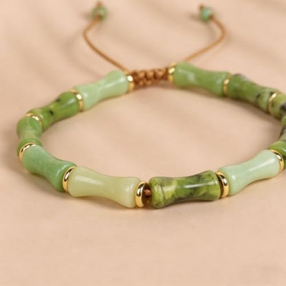 7 Chakra Bracelet Bohemian Handmade Leather Wrap Healing Protection Natural Stone Yoga Beaded Bracelets Boho Friendship Jewelry - color: Green