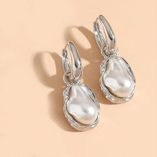 Baroque Pearl Earrings for Women Irregular Pearl Dangle Earrings Vintage Dangle Earring Bridal Wedding Jewelry - style: Style 3