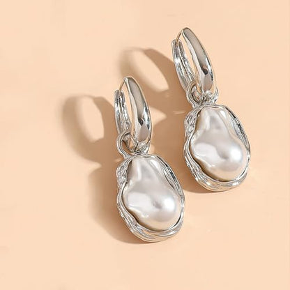 Baroque Pearl Earrings for Women Irregular Pearl Dangle Earrings Vintage Dangle Earring Bridal Wedding Jewelry - style: Style 3